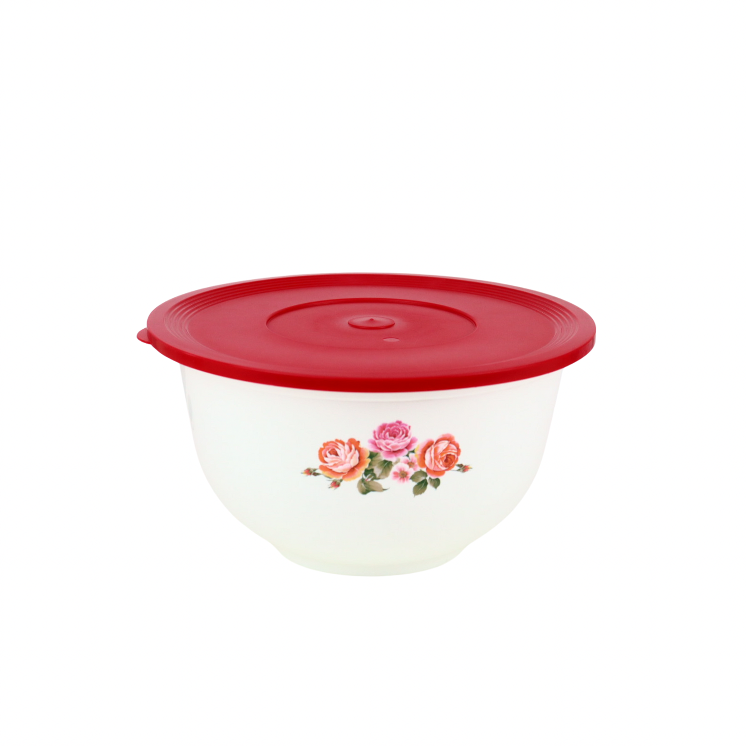 Plastic bowl with silicone lid