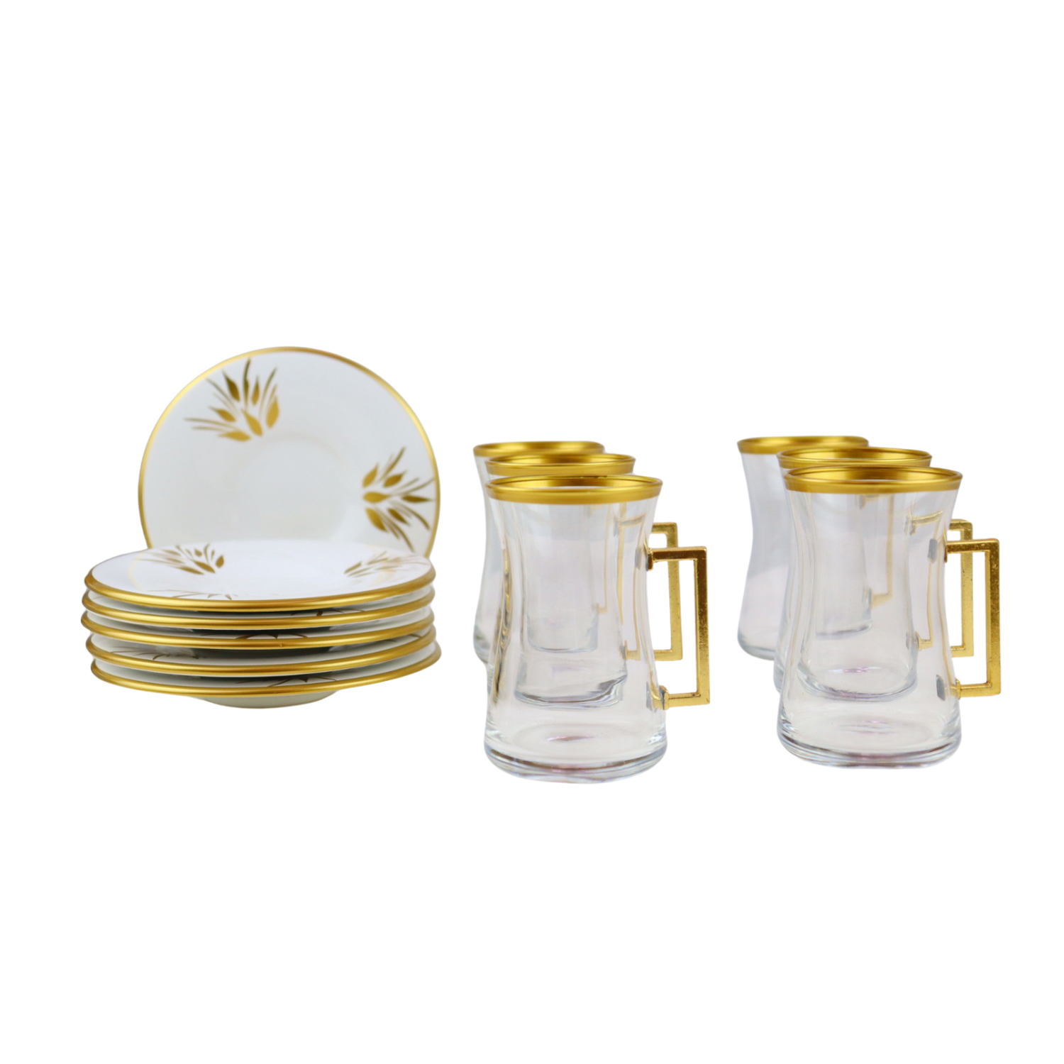 A set of 6-piece tea cups + 6 plates