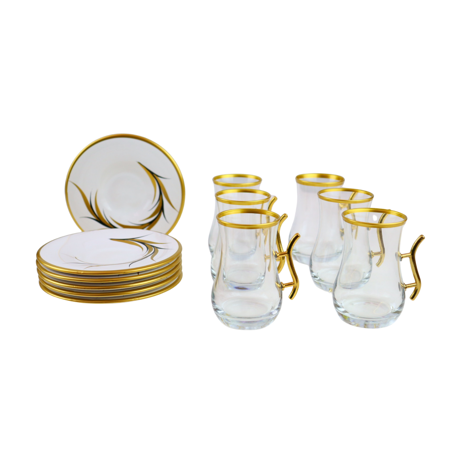 A set of 6-piece tea cups + 6 plates